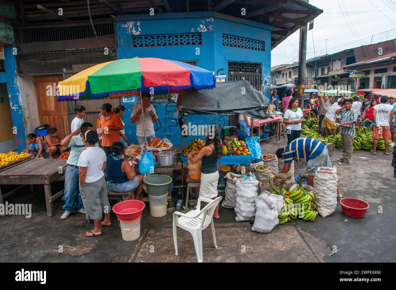 Market scenes, Iquitos, the largest city in the Peruvian rainforest, Peru, South America.  Iquitos is the capital city of Peru's Maynas Province and L Stock Photo