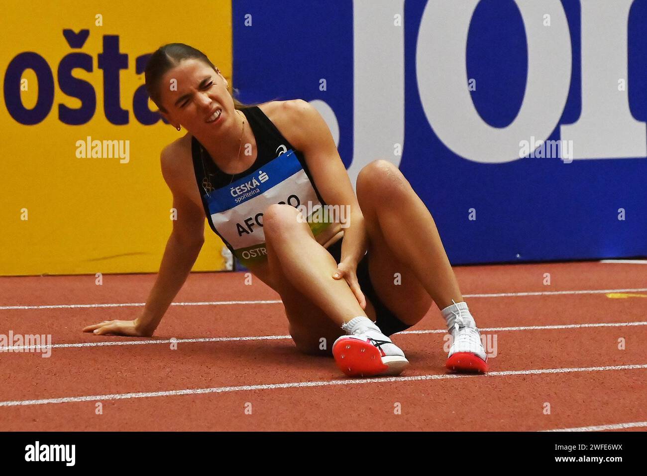 Salome Afonso of Portugal competes in women's one mile run at the Czech