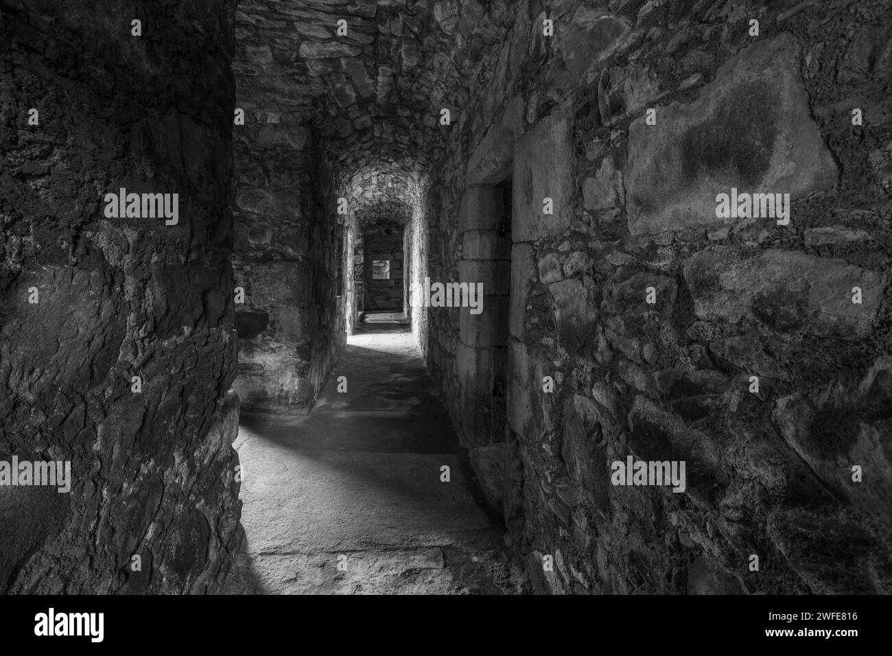 hallway in a historic castle Stock Photo