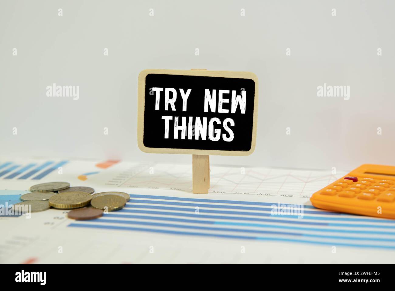 Try new Things symbol. Concept words Try new Things on wooden blocks