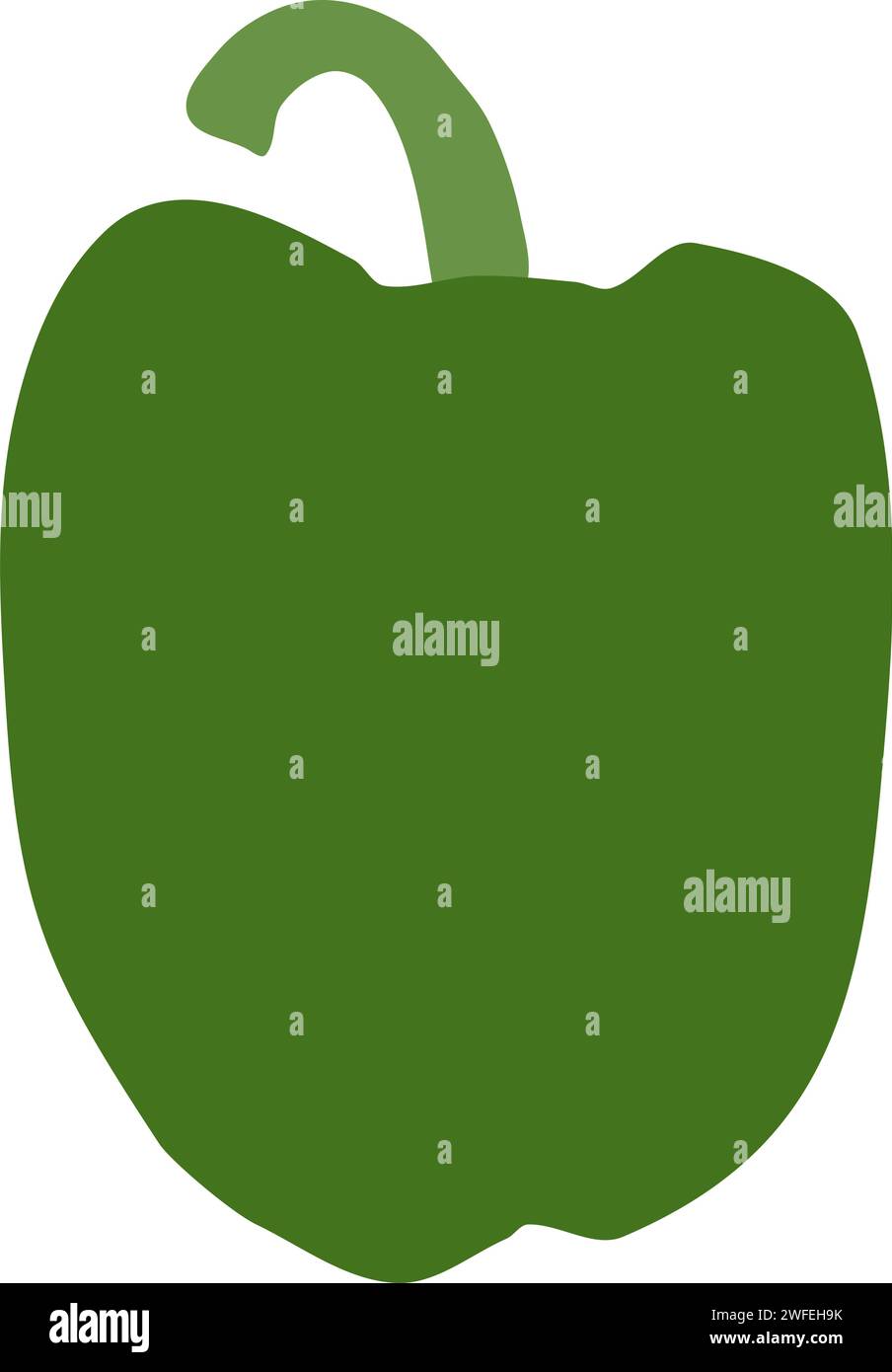 Green Bell Pepper Vector Illustration Stock Vector Image &amp; Art - Alamy