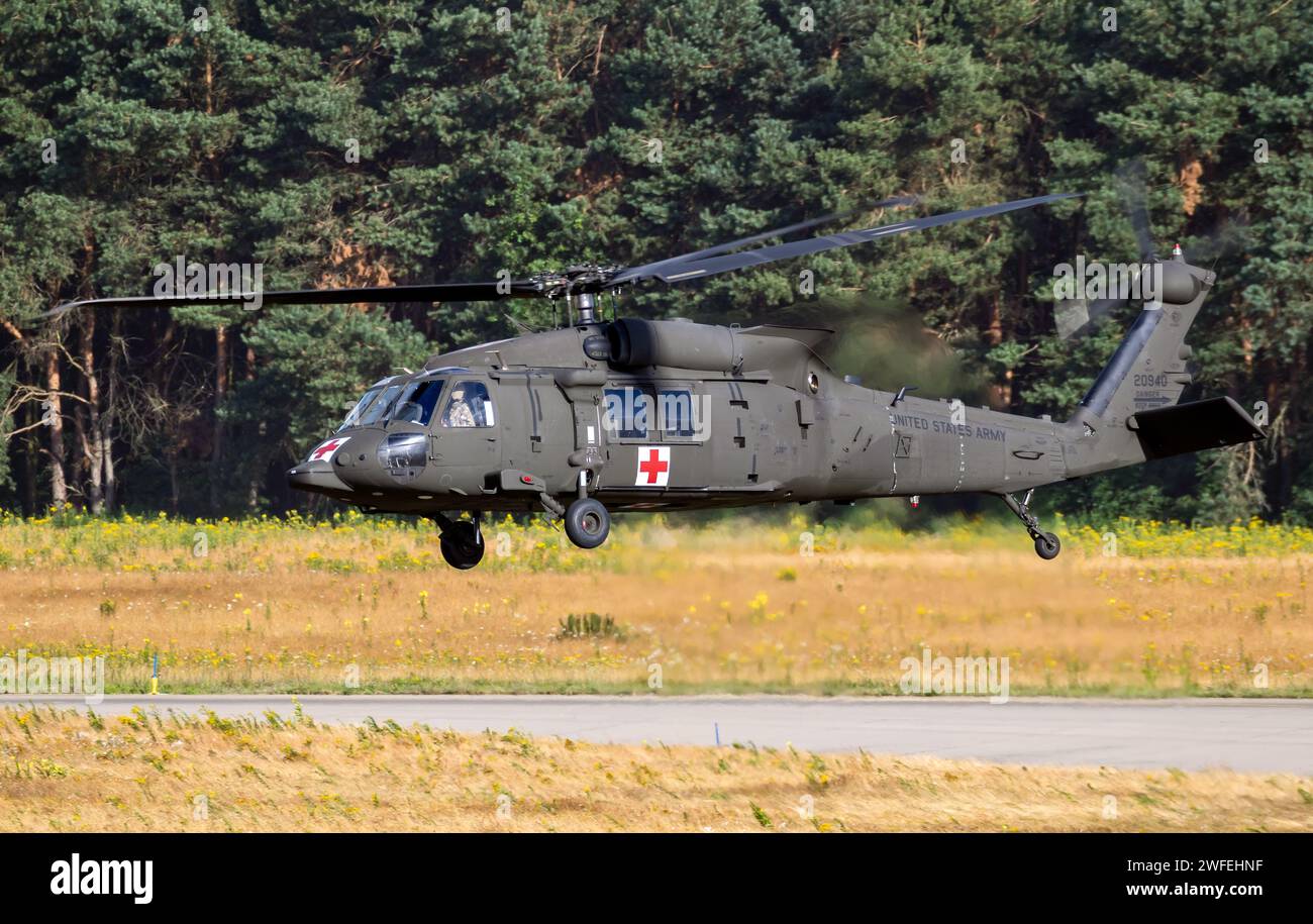 US Army Sikorsky HH-60M Blackhawk medevac helicopter taking off. USA - June 22, 2018 Stock Photo