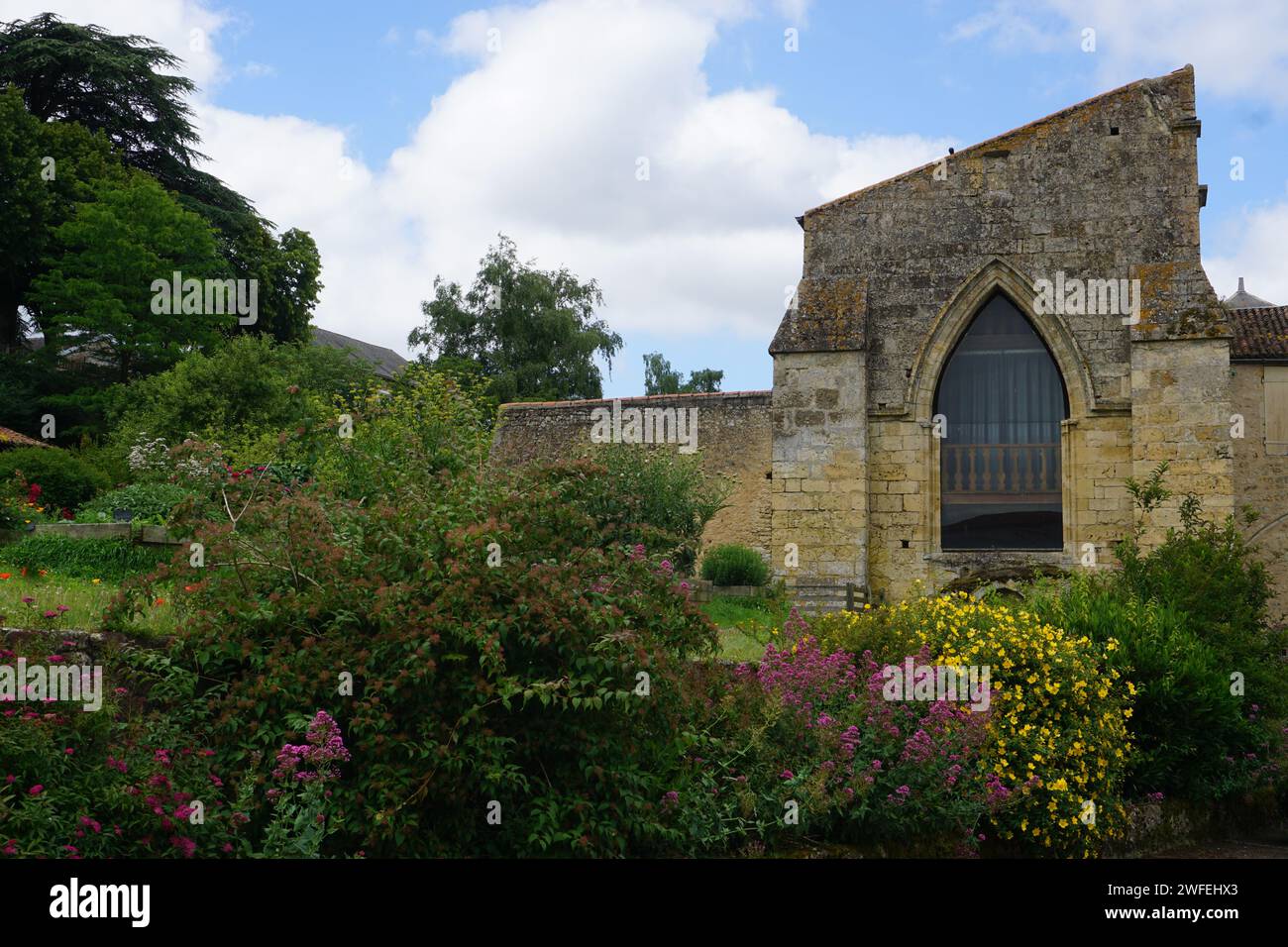 old stone church converted in a home in Vendée, west coast of france Stock Photo