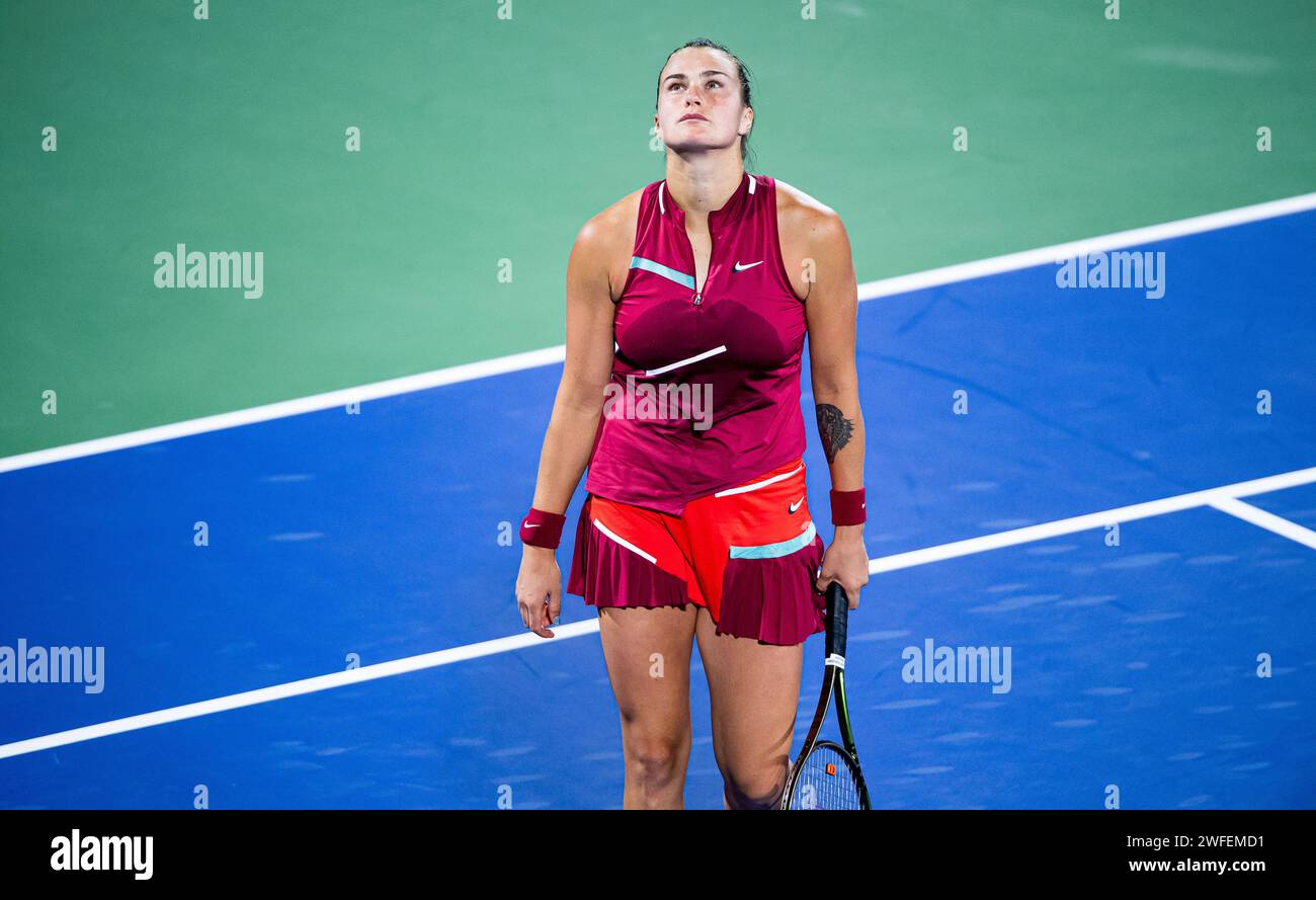 Aryna SABALENKA (BLR) vs Petra KVITOVA (CZE) during their Singles Round