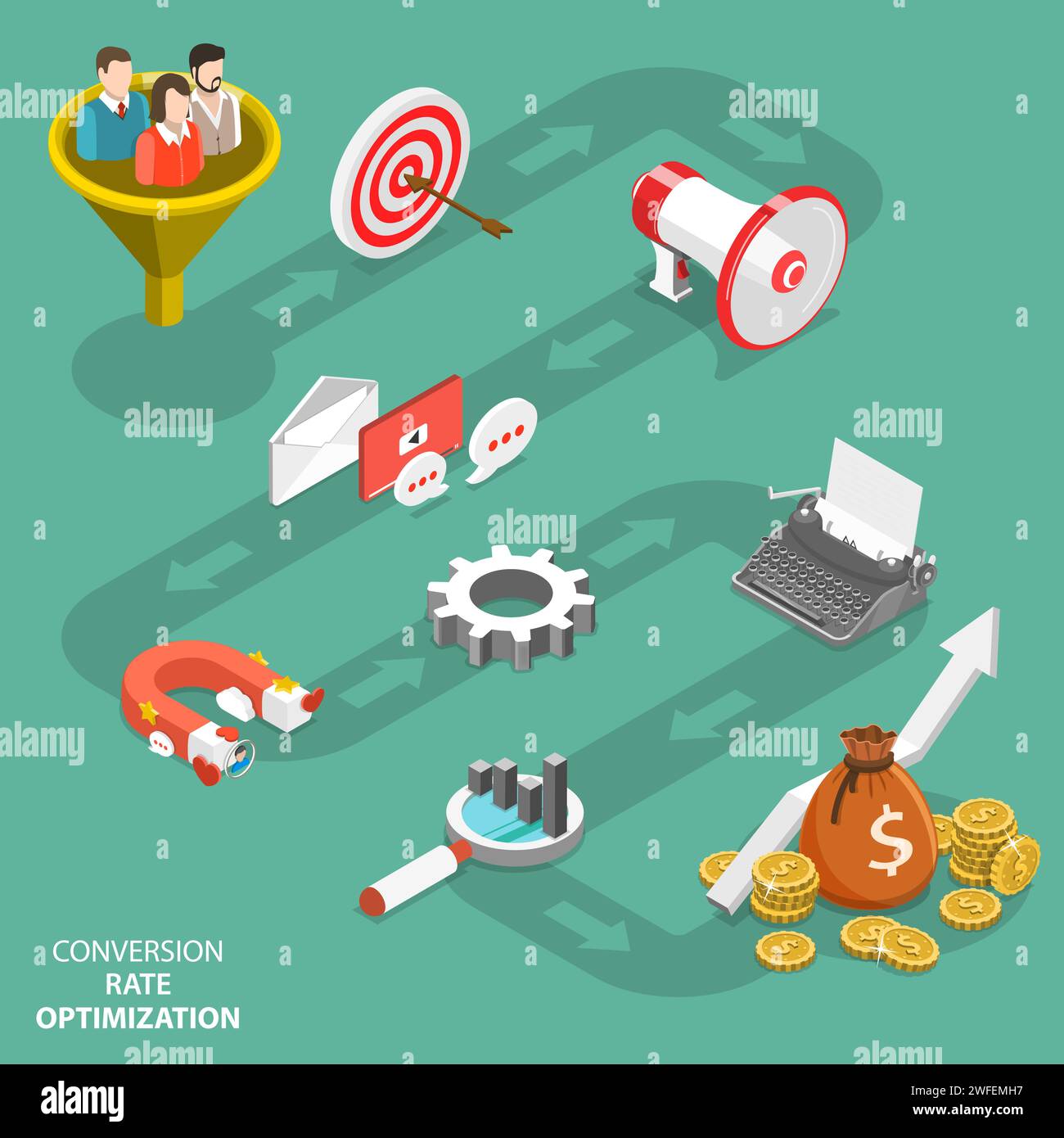 conversion-rate-optimization-flat-isometric-vector-represents