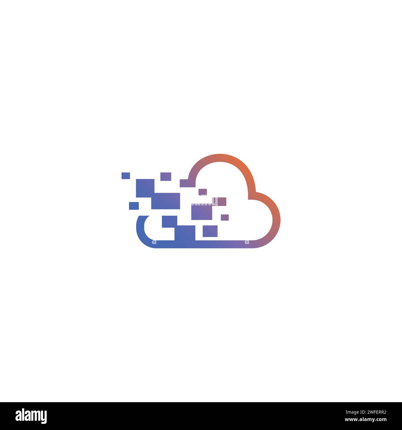 Creative Cloud Pixel Data design concept flat style template vector ...