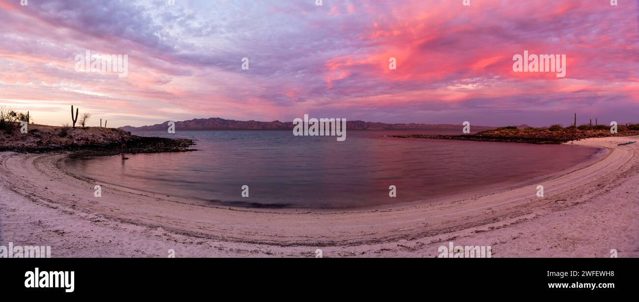 Sunrise, La Perla Beach, Baja California Sur, Mexico Stock Photo
