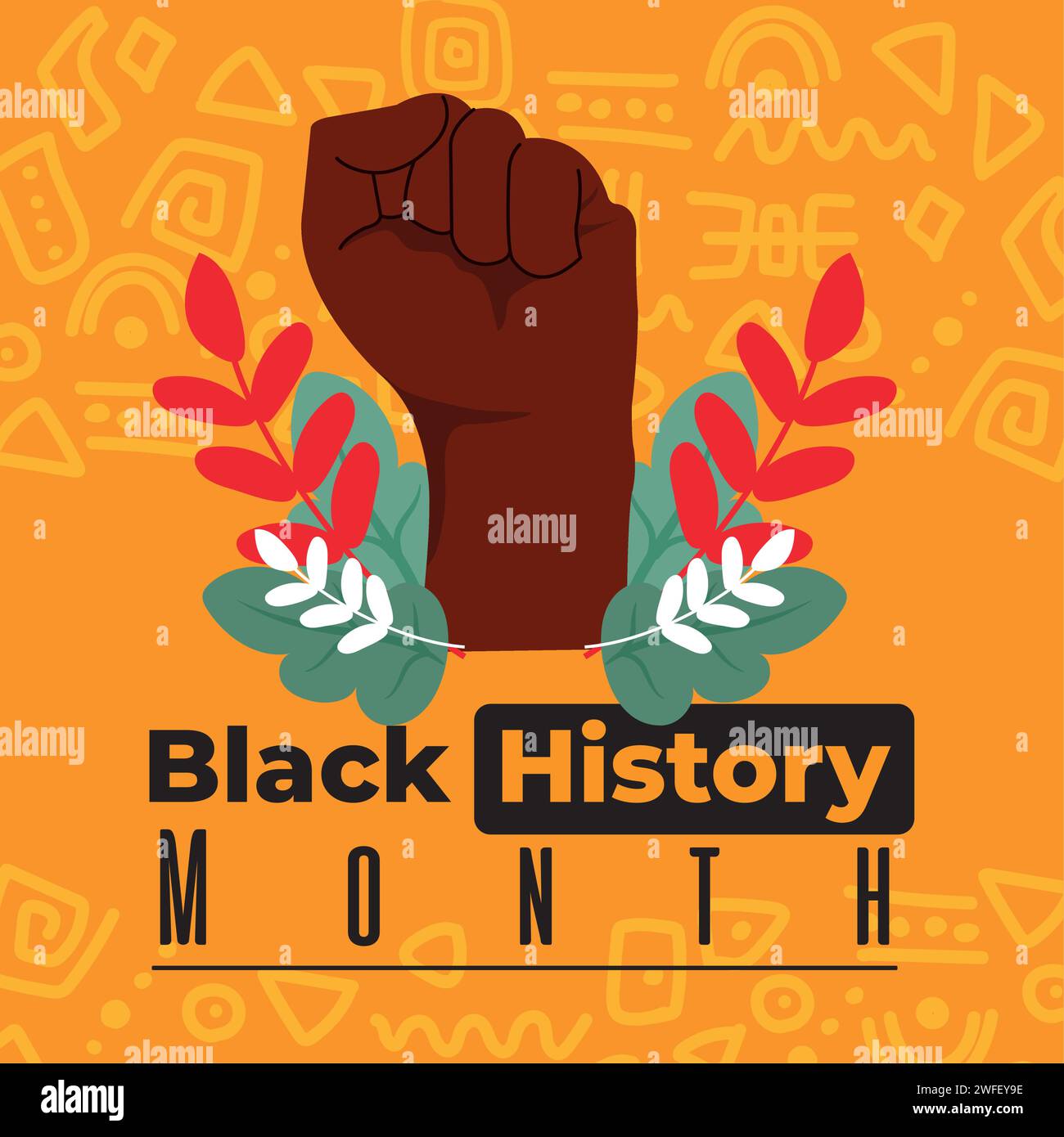 Black history month poster Protest hand gesture Vector Stock Vector ...