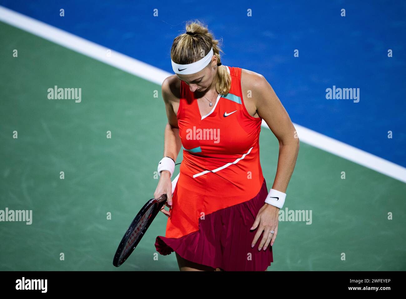 Aryna SABALENKA (BLR) vs Petra KVITOVA (CZE) during their Singles Round