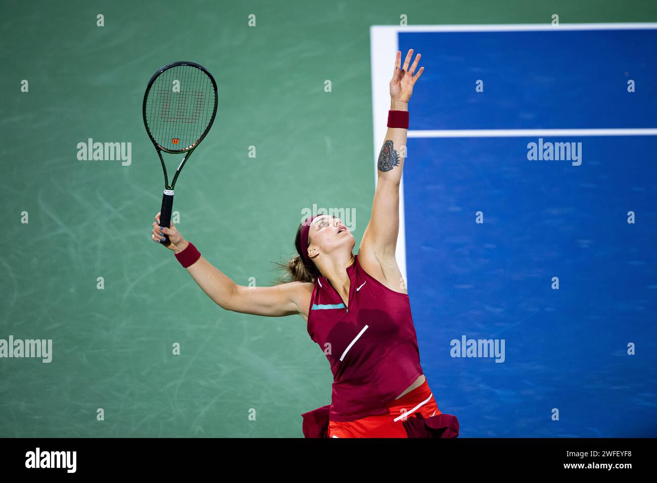 Aryna SABALENKA (BLR) vs Petra KVITOVA (CZE) during their Singles Round