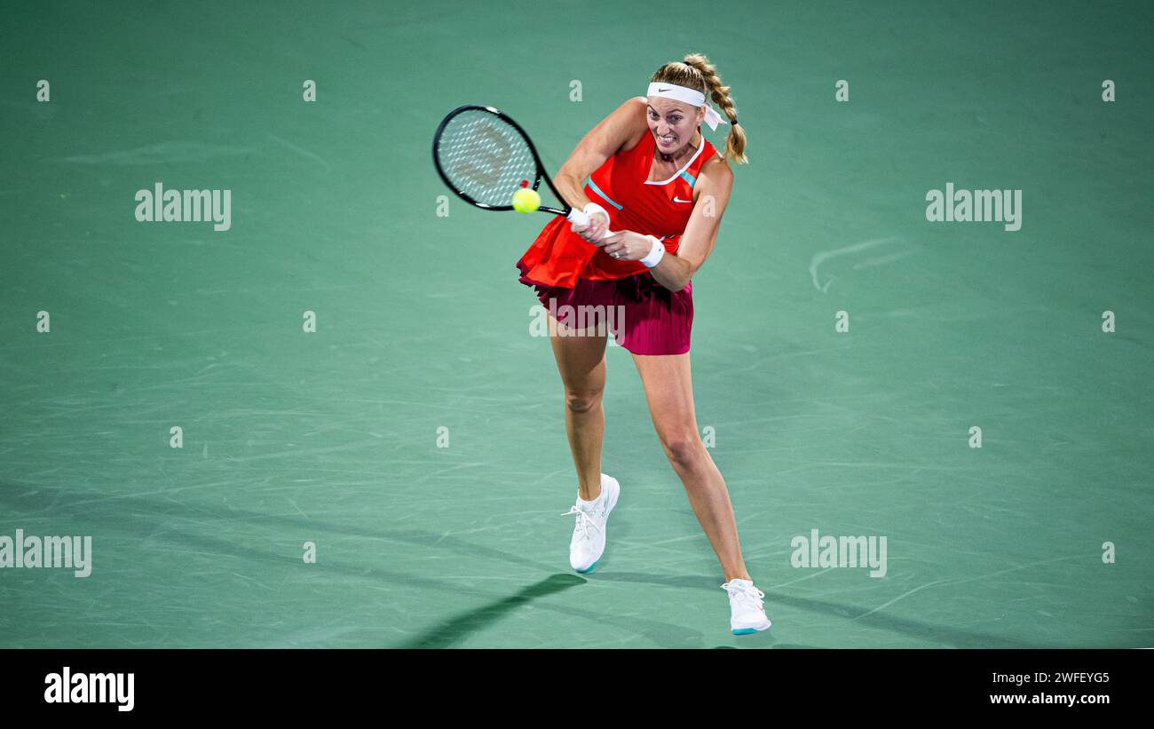 Aryna SABALENKA (BLR) vs Petra KVITOVA (CZE) during their Singles Round