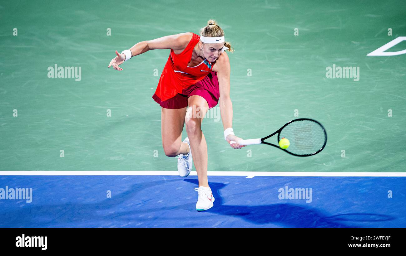 Aryna SABALENKA (BLR) vs Petra KVITOVA (CZE) during their Singles Round