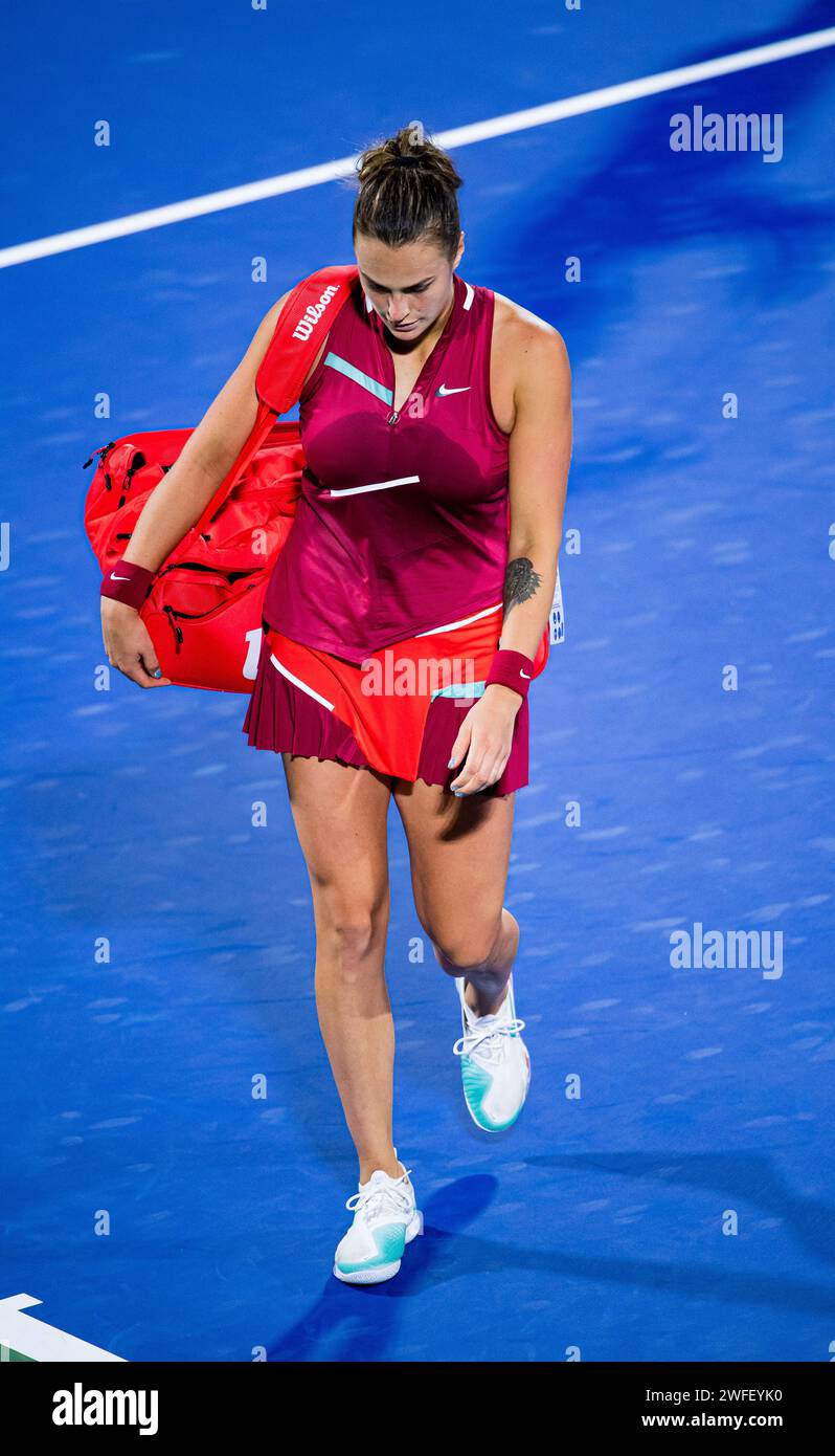 Aryna SABALENKA (BLR) vs Petra KVITOVA (CZE) during their Singles Round
