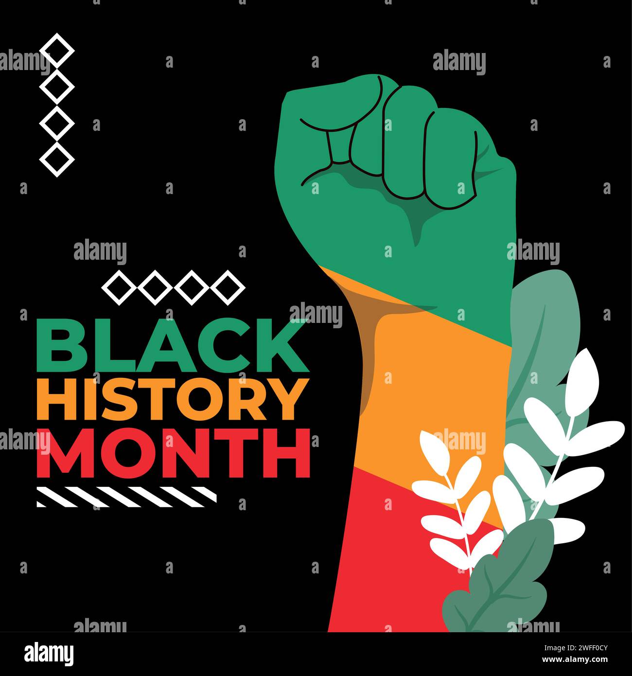 Black history month poster Protest hand gesture Vector Stock Vector ...