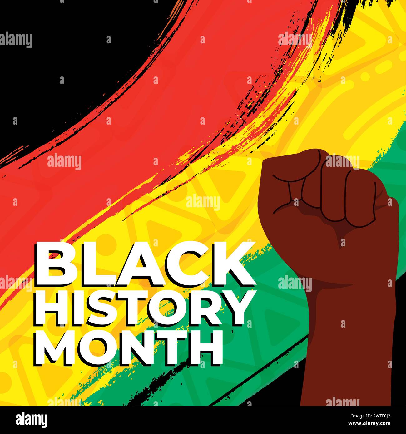 Black history month poster Protest hand gesture Vector Stock Vector ...