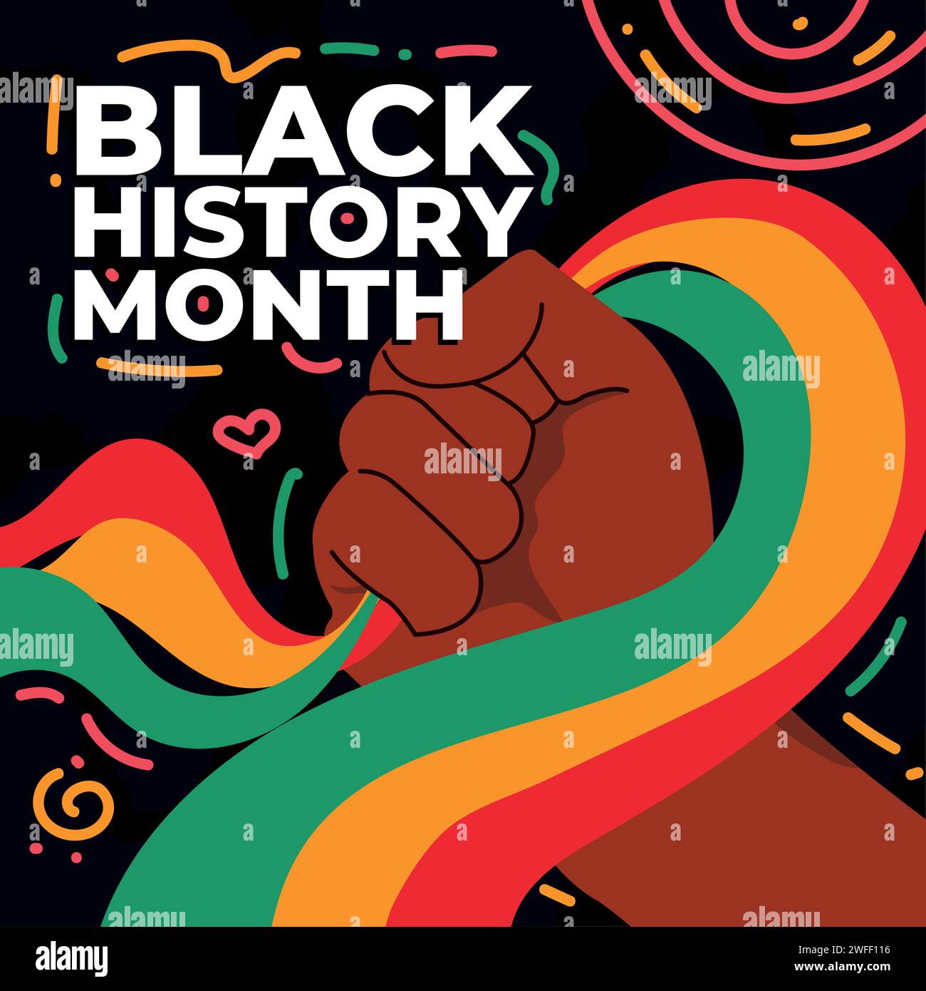 Black history month poster Protest hand gesture Vector Stock Vector ...
