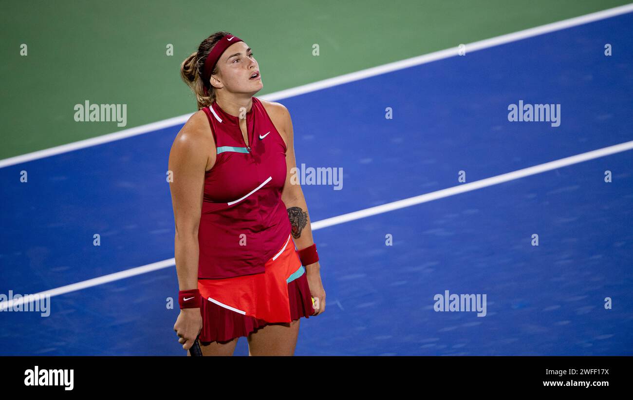 Aryna Sabalenka (BLR) vs Marta Kostyuk (UKR) during their Singles Round Aryna Sabalenka (BLR) vs Marta Kostyuk (UKR) during their Singles Round