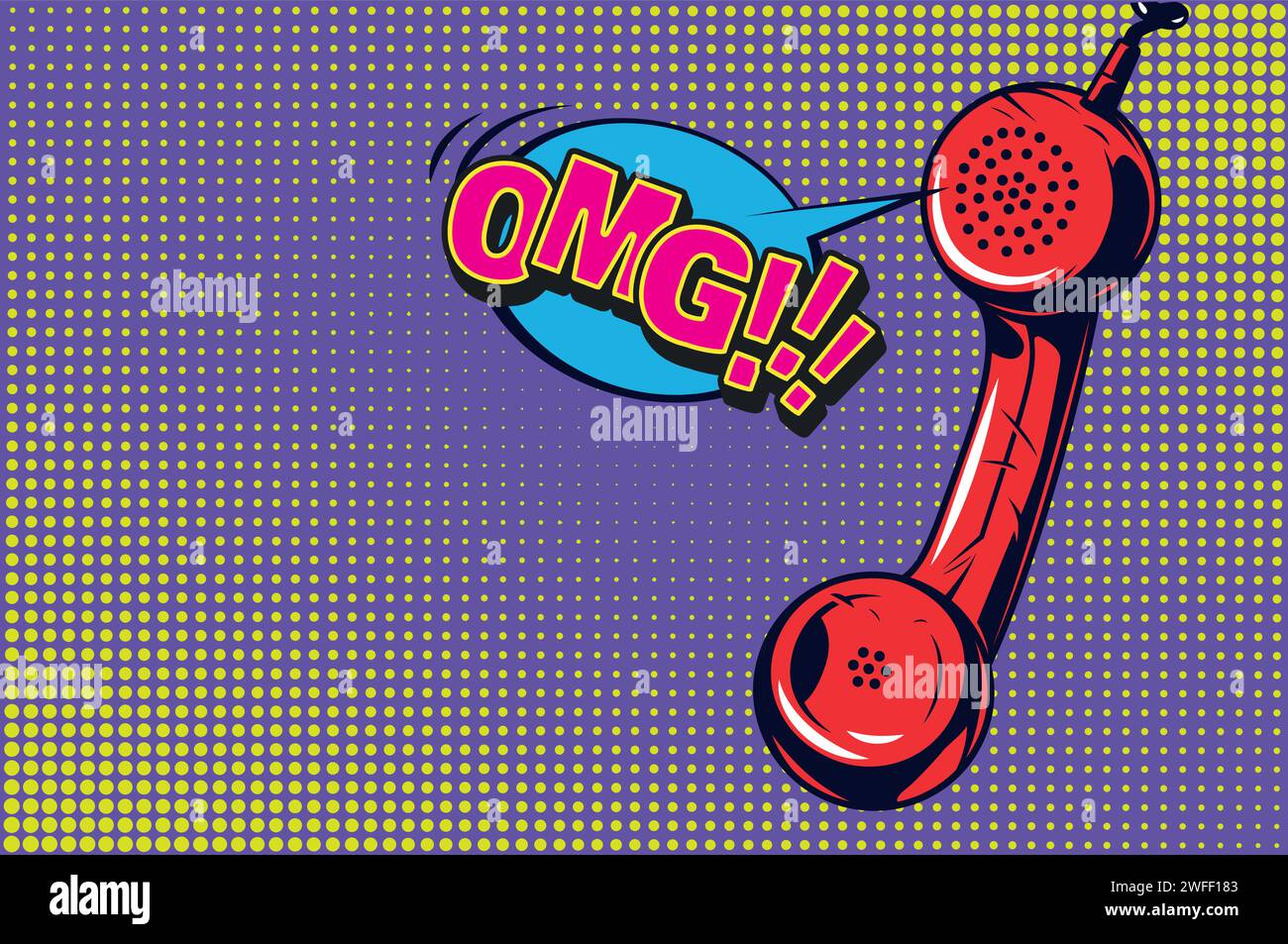 Mobile phone cartoon pop art style Stock Vector