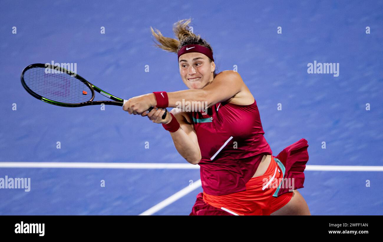 Aryna Sabalenka (BLR) vs Marta Kostyuk (UKR) during their Singles Round Aryna Sabalenka (BLR) vs Marta Kostyuk (UKR) during their Singles Round