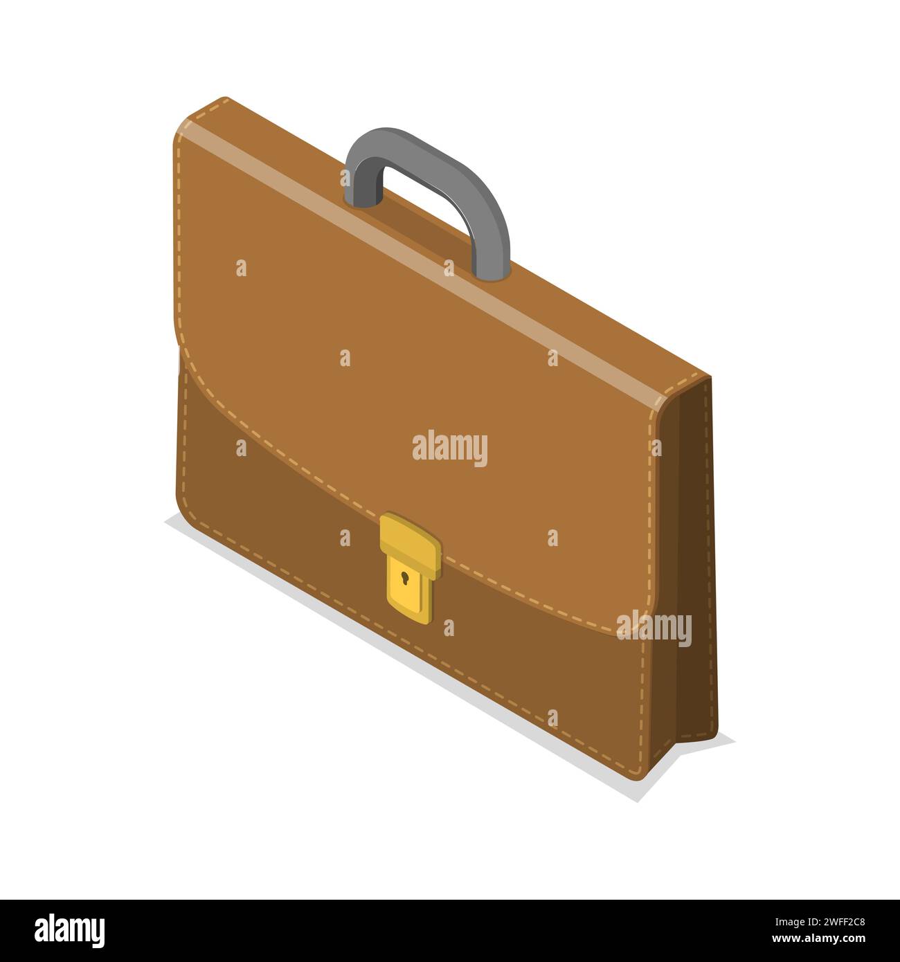 3D Isometric Flat Vector Concept of Briefcase. Stock Vector