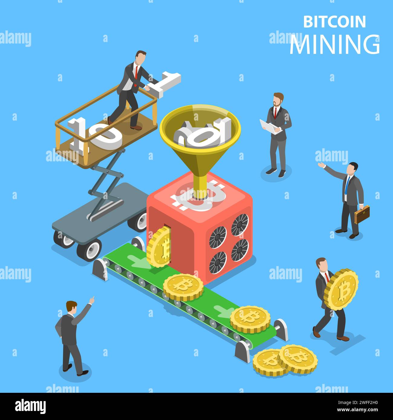 Bitcoin mining farm Stock Vector Images - Alamy