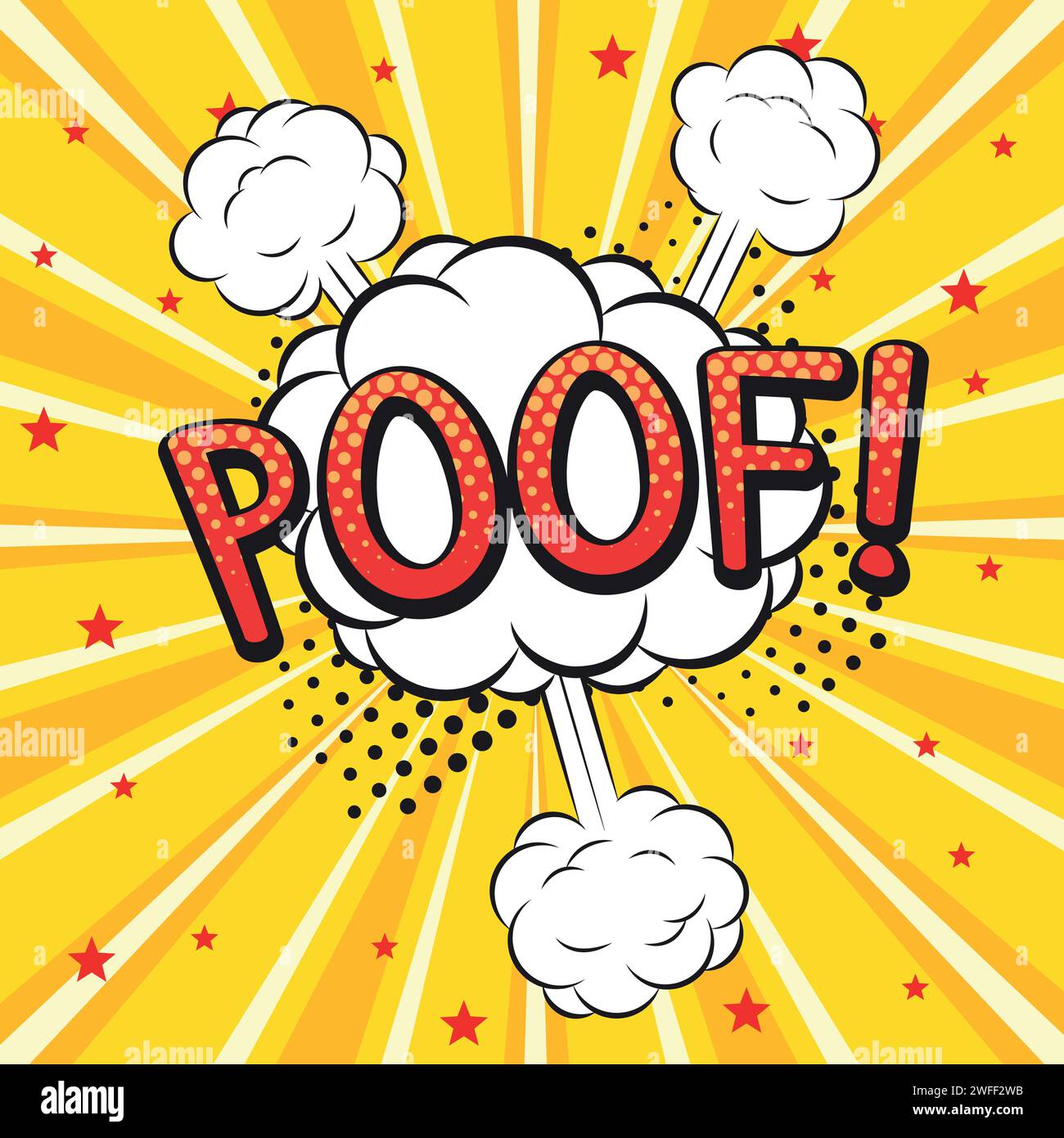 Poof text pop art style vector image Stock Vector