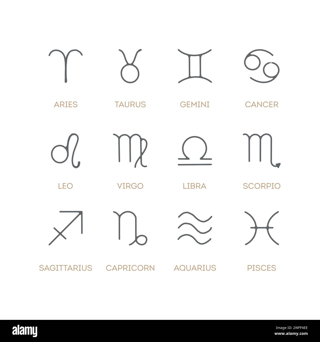 Set of zodiac signs icons Stock Vector Image & Art - Alamy