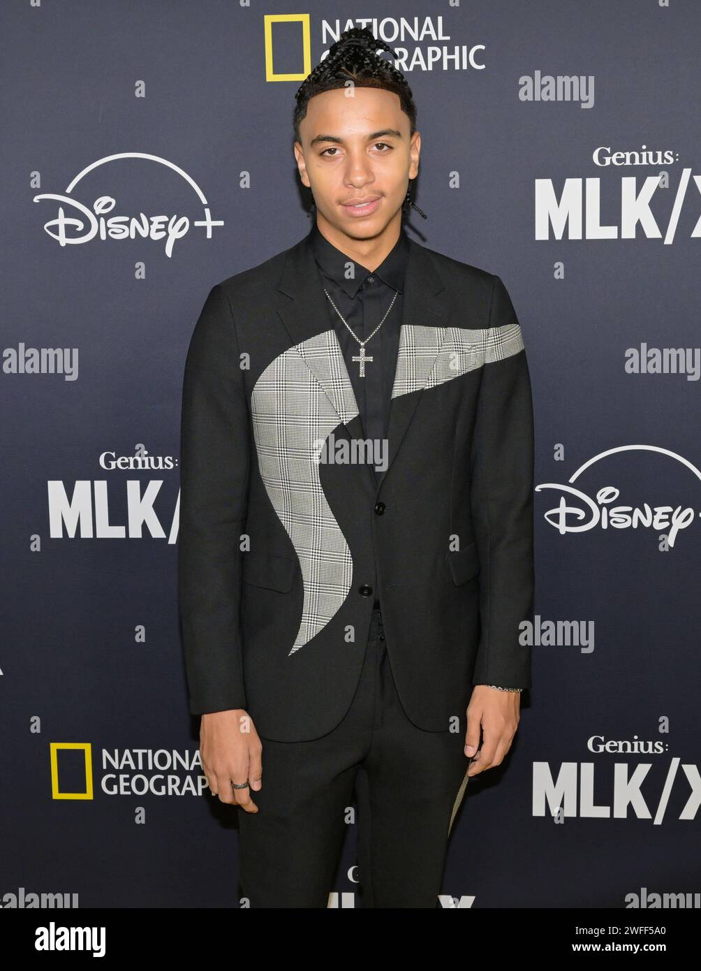 January 29, 2024, Los Angeles, California, United States: Joshua Caleb Johnson attends National Geographic Hosts Premiere Event For Anthology Series ''Genius: MLK/X' (Credit Image: © Billy Bennight/ZUMA Press Wire) EDITORIAL USAGE ONLY! Not for Commercial USAGE! Stock Photo