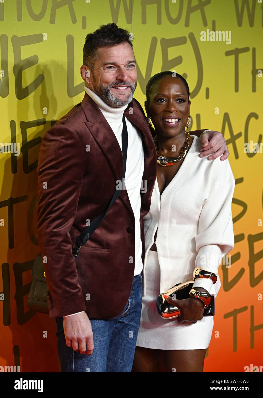 London, UK. January 30th, 2024. Fred Sirieix and Fruitcake arriving at