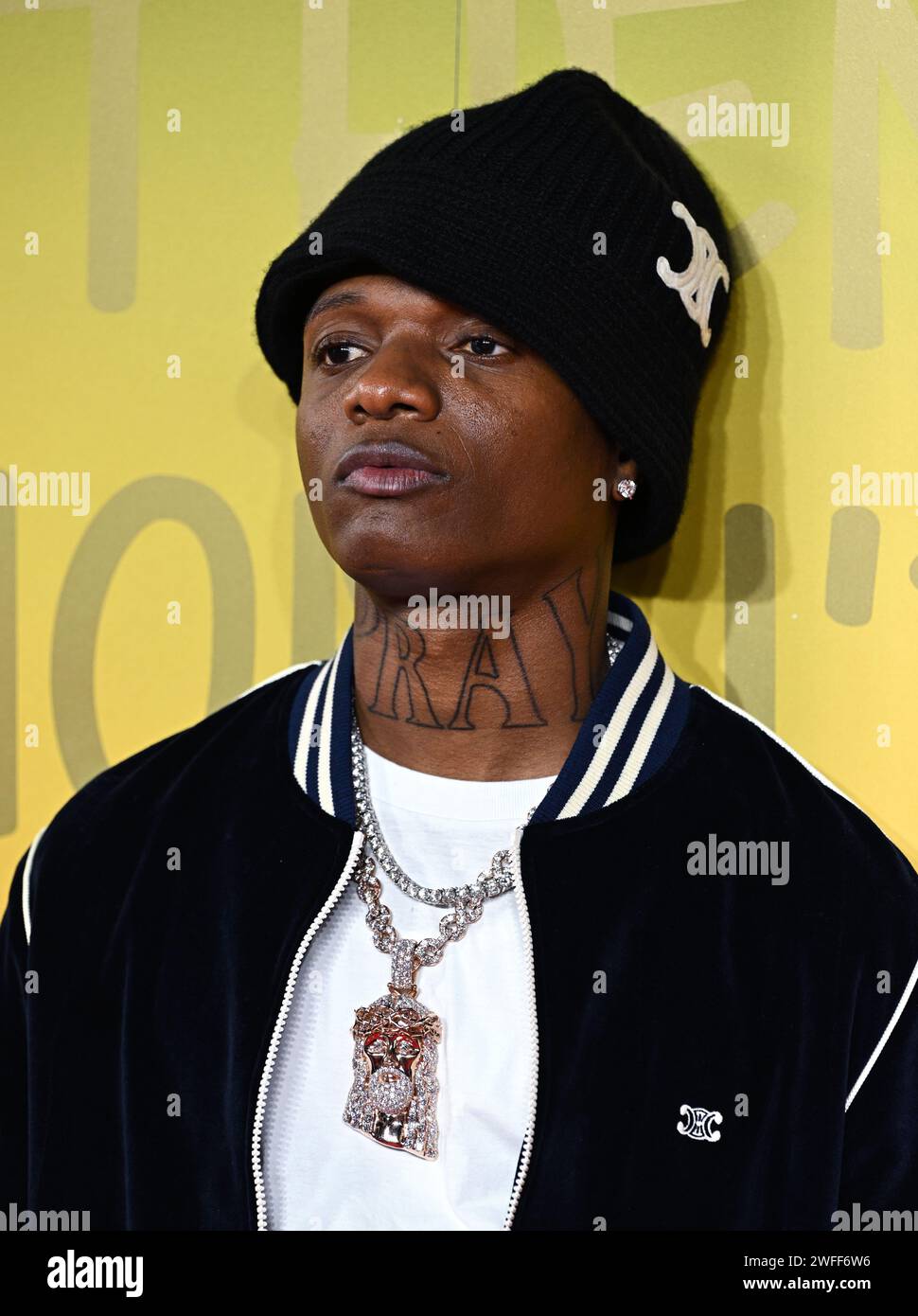 London, UK. January 30th, 2024. Wizkid arriving at at the UK premiere ...