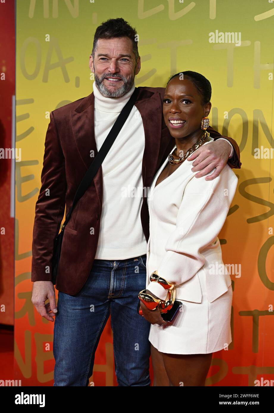 London, UK. January 30th, 2024. Fred Sirieix and Fruitcake arriving at