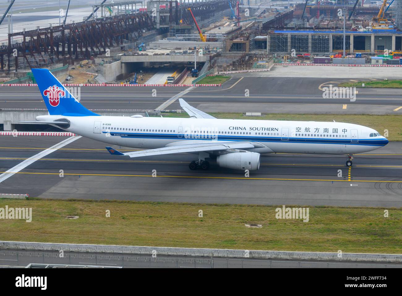 China Southern Airlines Airbus A330-300 aircraft taxiing. Airplane A330 of China Southern airline. Stock Photo