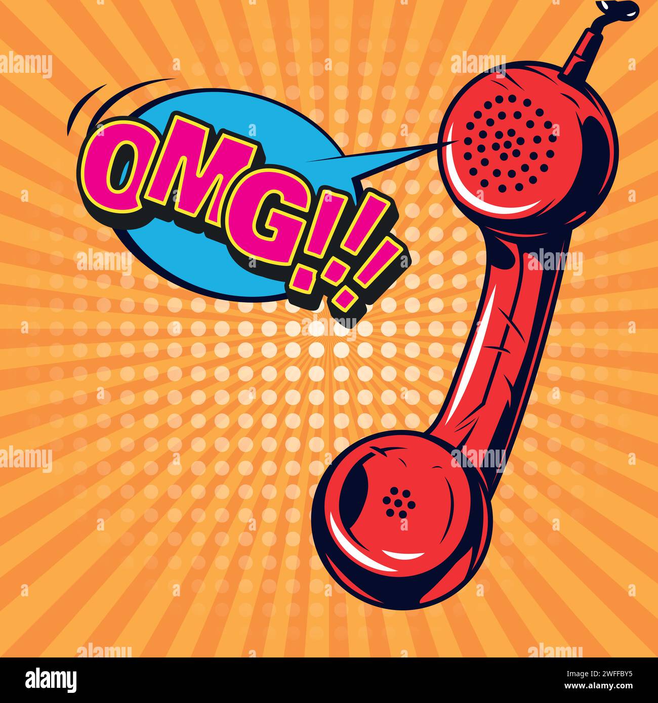 Mobile phone cartoon pop art style Stock Vector Image & Art - Alamy