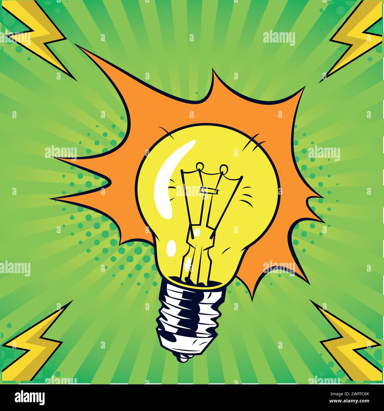Lampe idea pop art style vector image Stock Vector