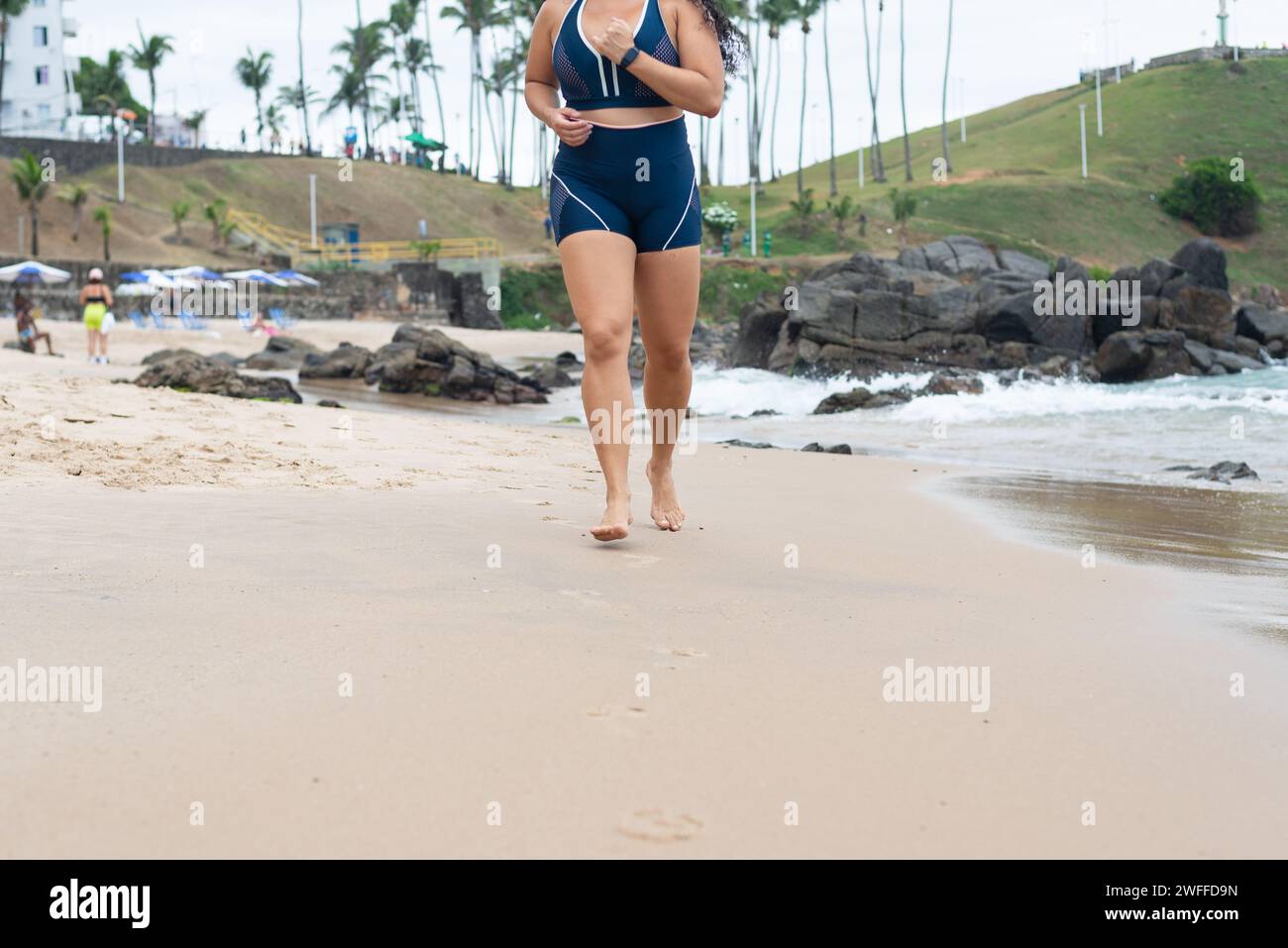 Girl running on sand stock image. Image of healthy, girl - 5850991