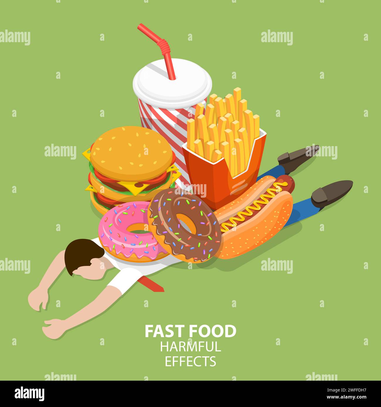 Fast Food Harmful Effects, Junk Food Danger, Unhealthy Nutrition Eating
