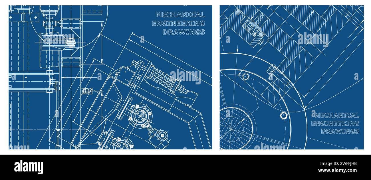 Engineering illustration set. Mechanical engineering. Corporate ...