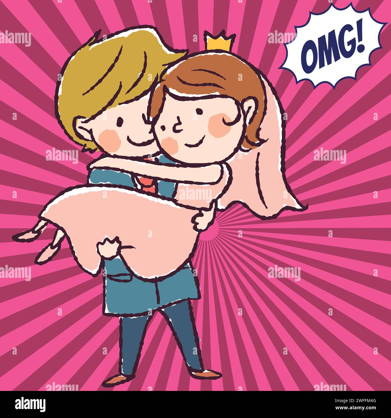 Couple love Valentines day pop art style vector image Stock Vector ...