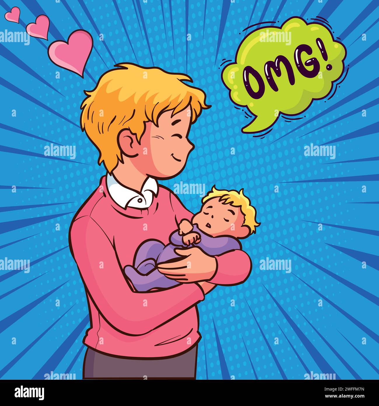 Fathers day pop art style super dad Stock Vector Image & Art - Alamy