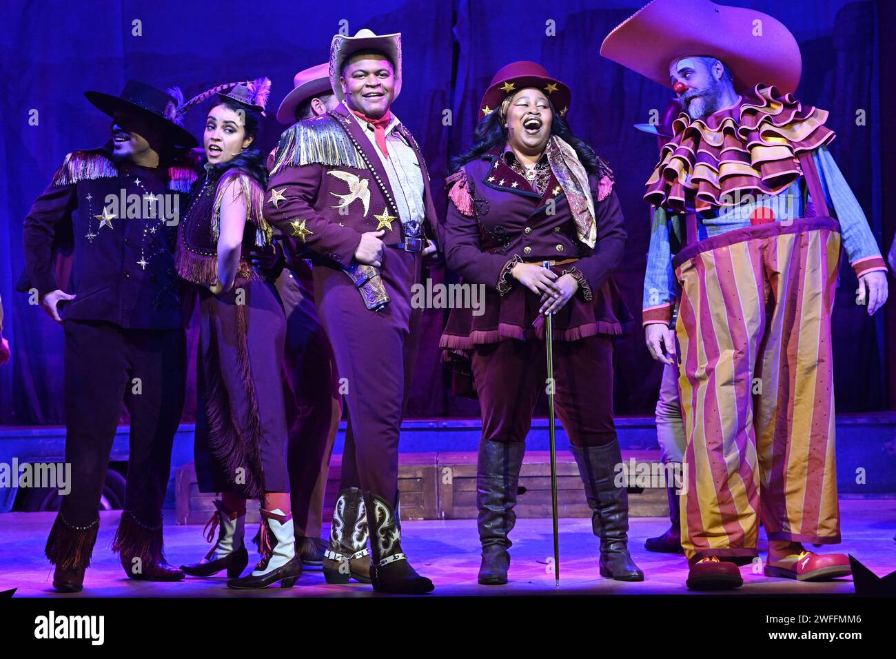 London, UK. 30th Jan, 2024. Bronco Billy - The Musical, Director by Hunter Bird and Choreographer by Alexzandra Sarmiento, The Charing Cross Theatre, London, UK. Credit: See Li/Picture Capital/Alamy Live News Stock Photo