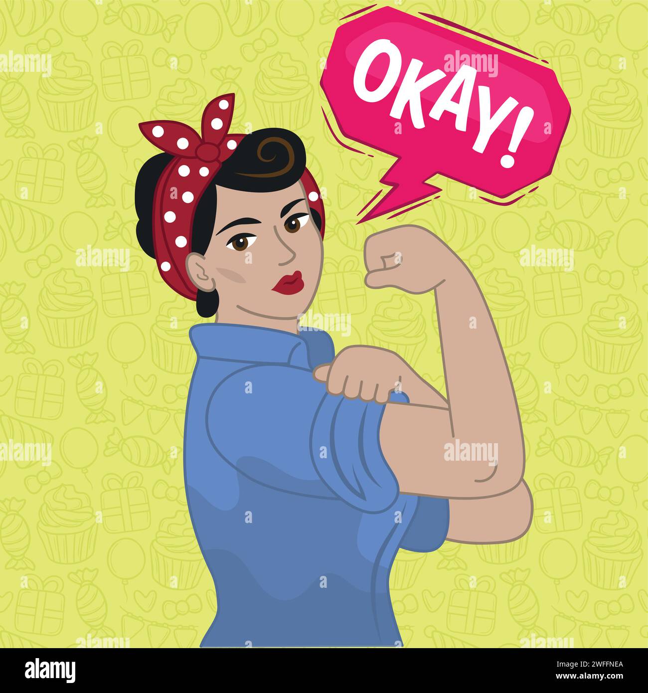 Woman can do it pop art style vector image Stock Vector