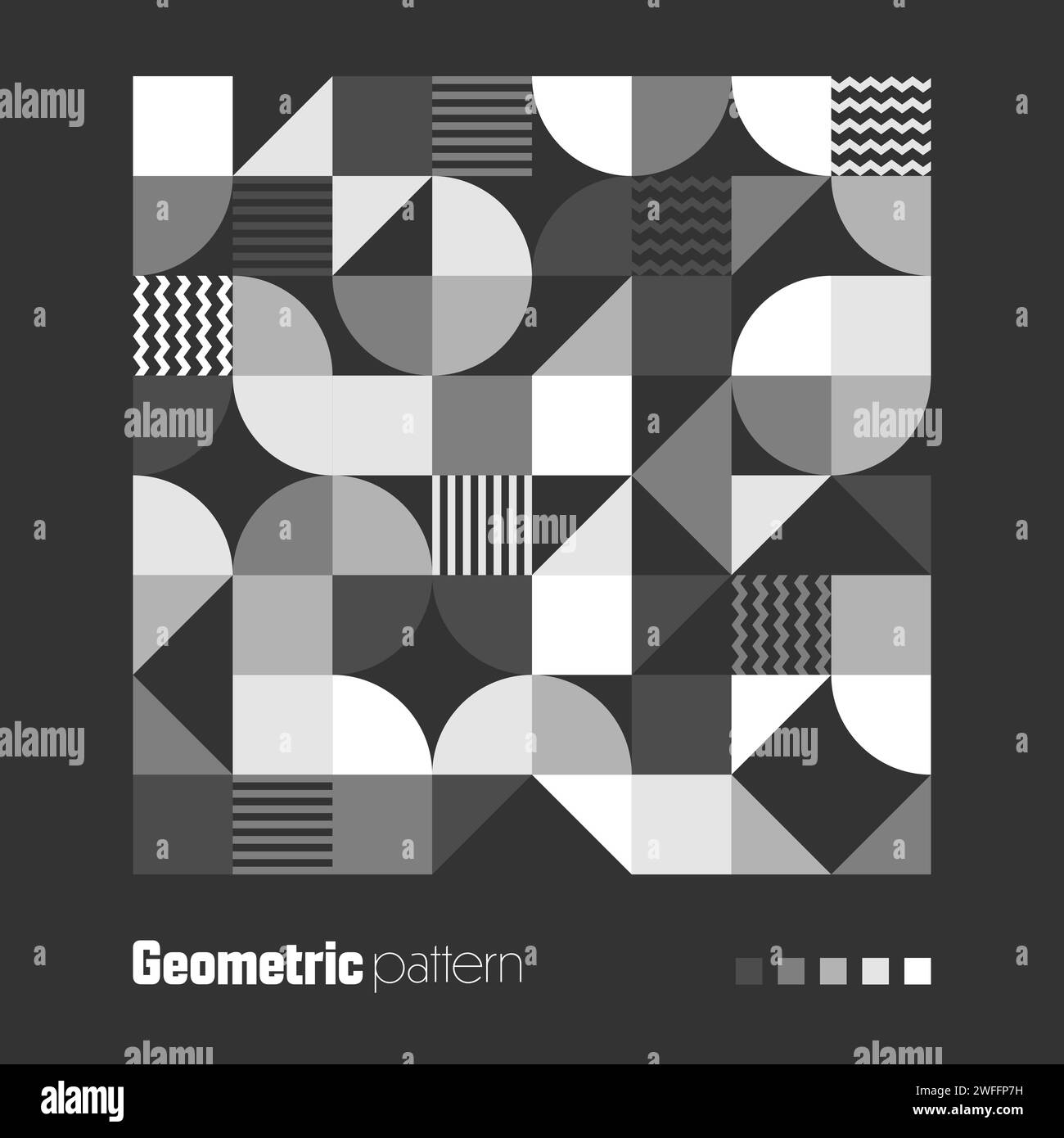 Geometric trendy pattern, Bauhaus style. Modern background with simple ...