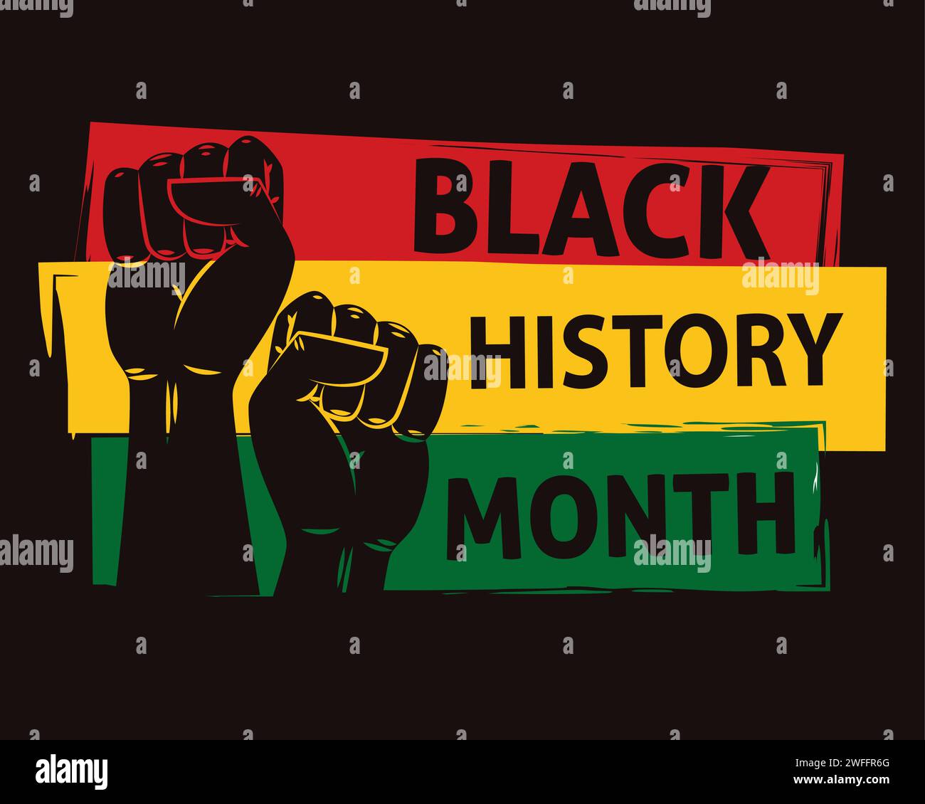 Black history month poster Protest hand gesture Vector Stock Vector ...