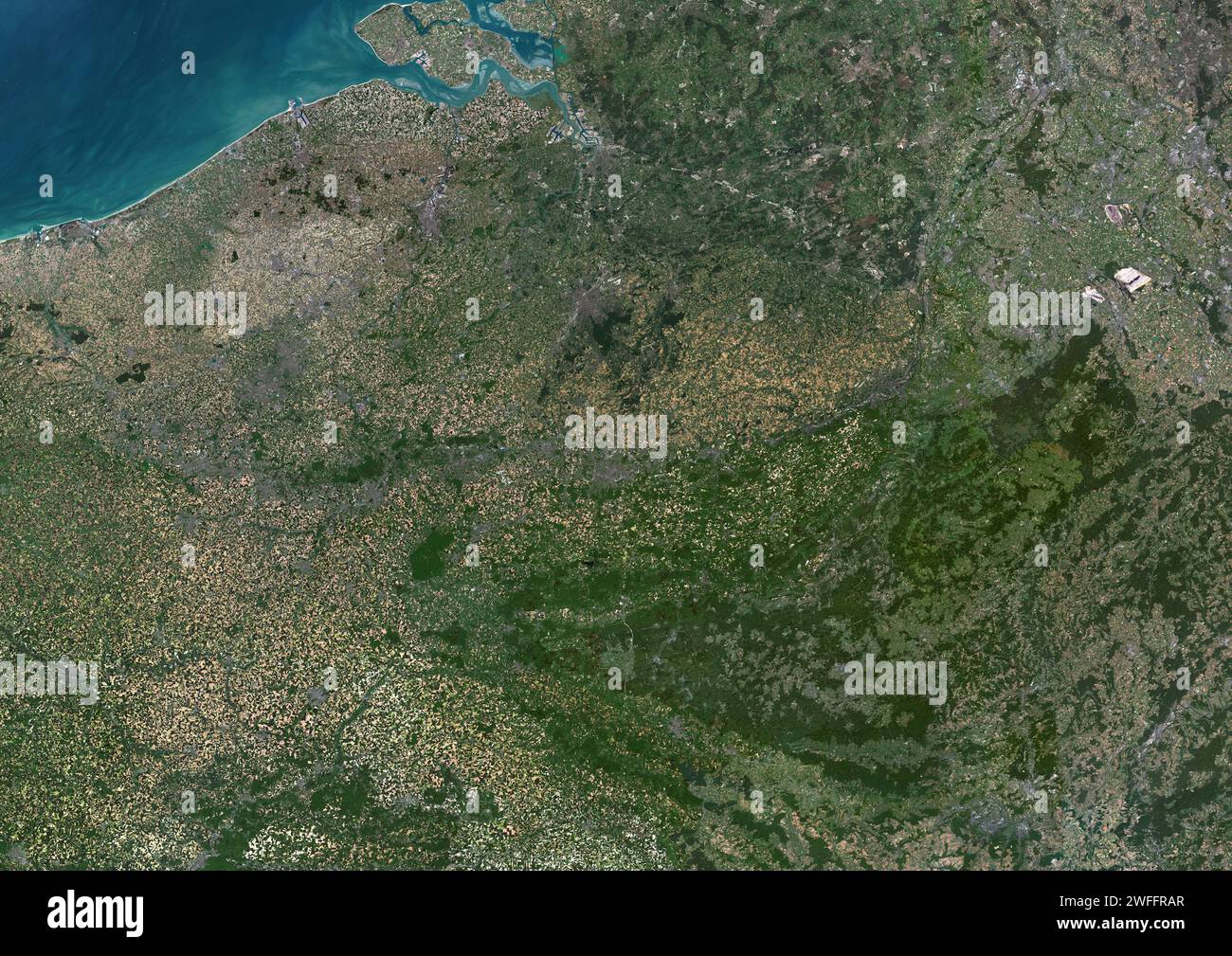 Belgium, satellite image Stock Photo