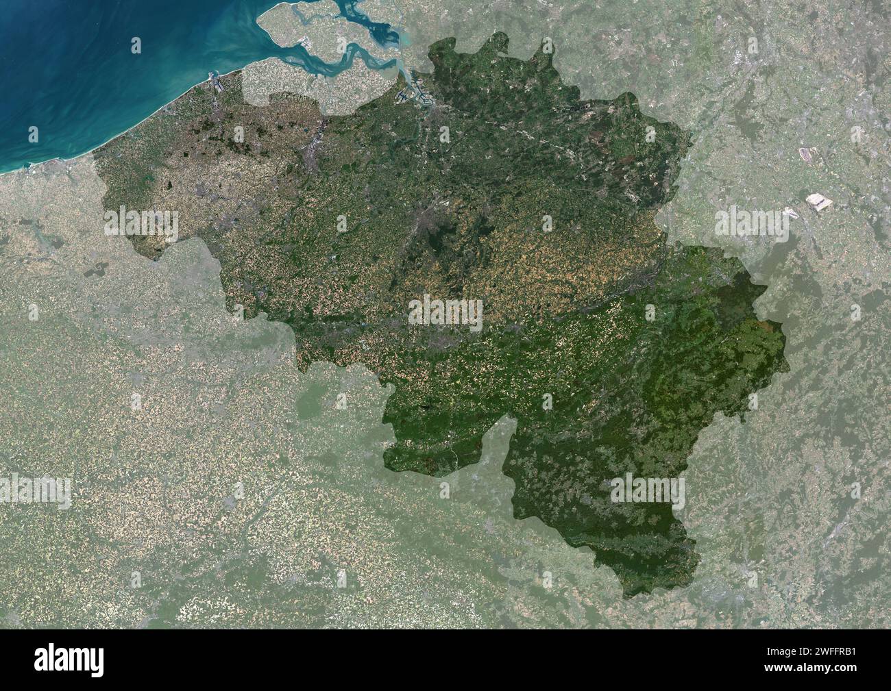 Belgium, satellite image Stock Photo