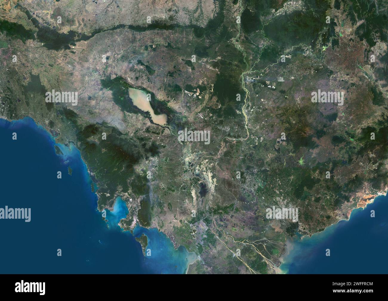 Cambodia, satellite image Stock Photo
