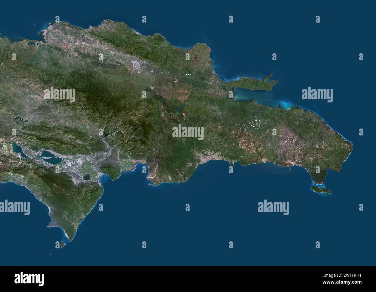 Dominican Republic, satellite image Stock Photo