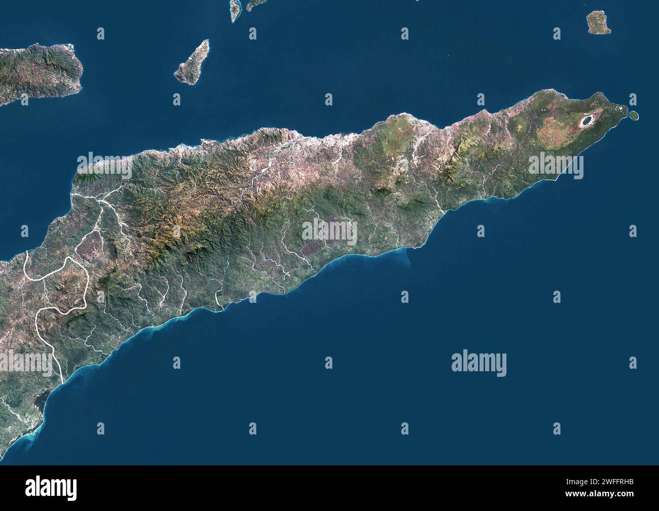 East Timor, satellite image Stock Photo