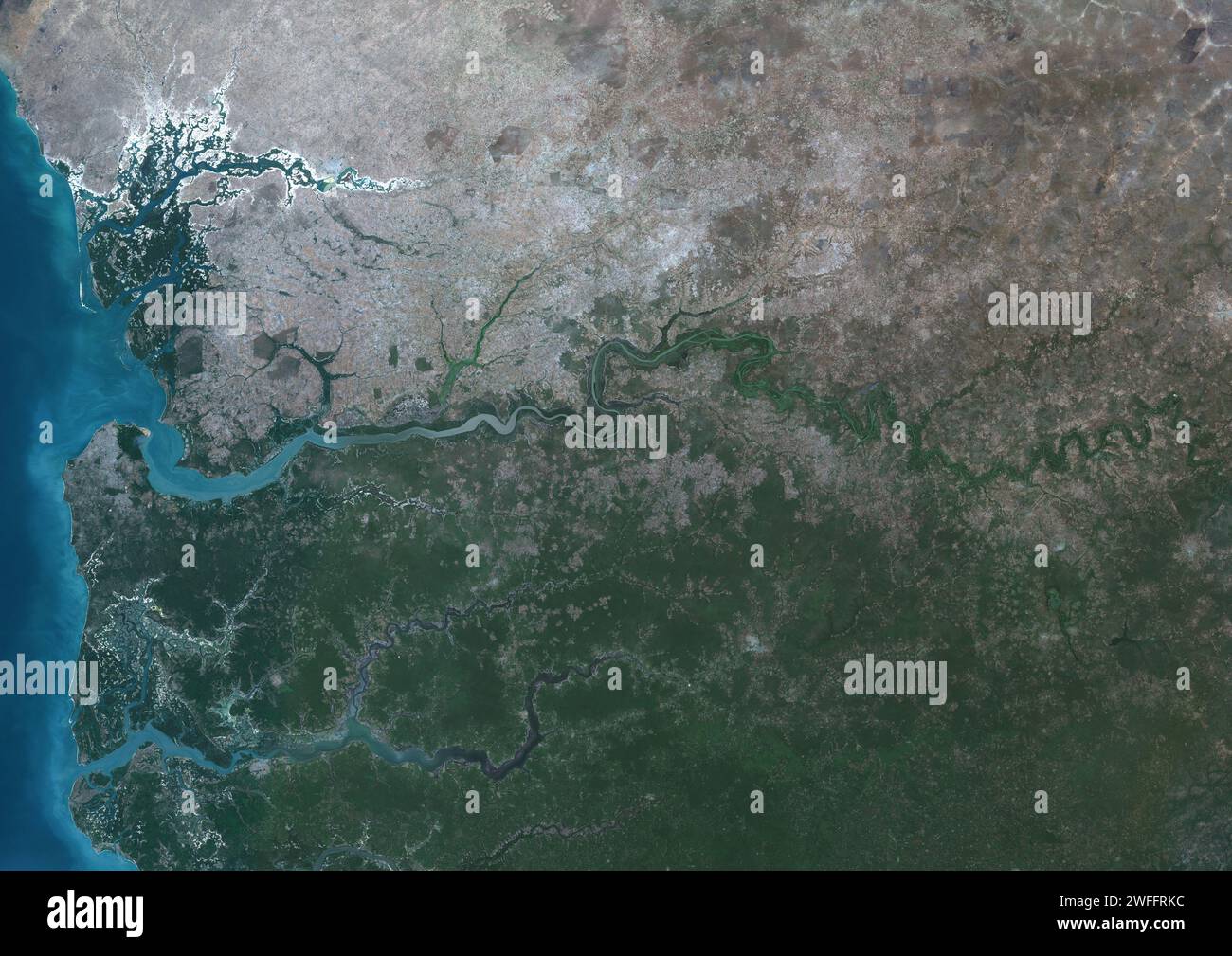 Gambia, satellite image Stock Photo