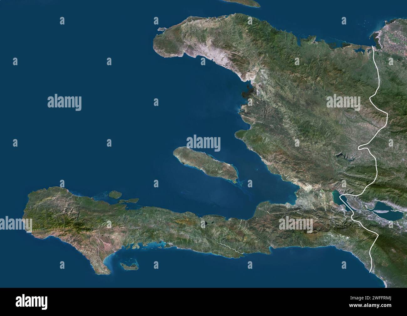 Haiti, satellite image Stock Photo